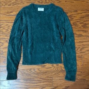 Old Navy Teal Fuzzy Crew Neck Sweater